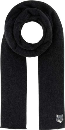 Maison Kitsun&eacute; Double Fox Head Sjaal - unisex - Wintersjaals - Grijs - ONE Size - Wol - Accessoires