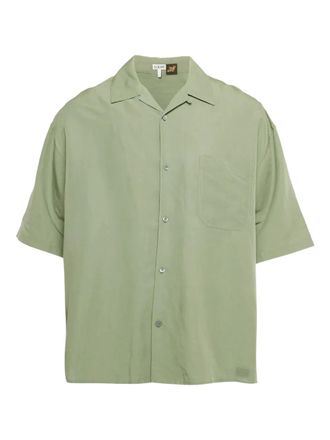 Loewe x Paulas Ibiza embroidered logo shirt - men - Viscose/Linen/Flax - L - Green
