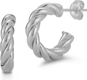 Glaze Jewelry Sterling Silver Twist Hoops