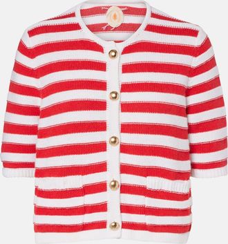 Jardin Des Orangers Striped cotton and cashmere cardigan
