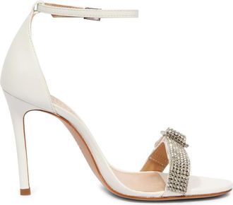 Schutz Strass Sandalen met Perlah Stijl - Dames - Sandalen met hakken - Wit - 38 EU - Schoenen