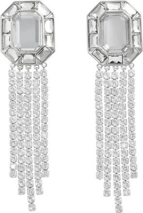 Self Portrait Crystal Droplet Earrings - Dames - Oorbellen - Grijs - ONE Size - Accessoires