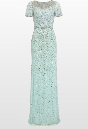 Jenny Packham Epoch Dress in Crystal Aqua at Nordstrom, Size 10 Uk