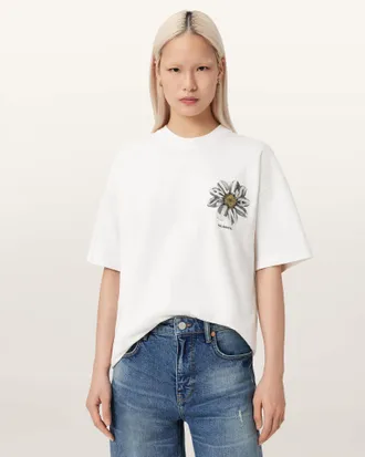 AllSaints Cotton Petal Etta Oversized T-Shirt, Size: XS