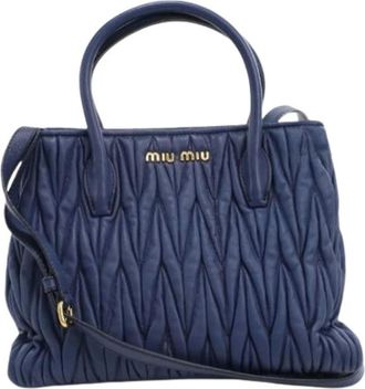 Miu Miu Pre-owned Handbags, female, Blue, Size: ONE SIZE Pre-owned Leather Handbag