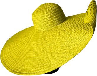 Generic Oversized Straw Beach Hat for Women Extra Large Wide Brims 70cm/27.56in Roll Up Floppy Visor Hats Handmade Sun Hat Summer Foldable Beach Cap (UK, Alph