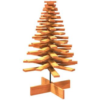 vidaXL &Aacute;rbol Navidad De Adorno Madera Maciza Pino Marr&oacute;n Cera 100 Cm Vidaxl