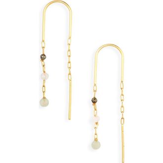 Madewell Stone Collection Aquamarine Threader Earrings at Nordstrom