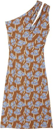 Versace Sleeveless Brown Floral Print Mini Dress