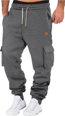 Generic Sweatpants for Men UK Casual Cargo Joggers Lounge Pants Drawstring Sportswear Work Wear with Pockets Lightweight Breathable Jogging Trousers Outdoor T