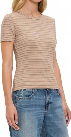 Michael Stars Womens Verity Crewneck Tee In Macadamia