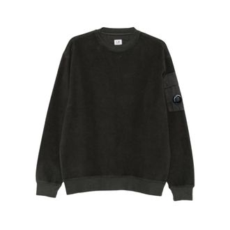 C.P. Company C.p. Company, Hoodies & sweatvesten, Heren, Groen, L, Katoen, Lens Crewneck Sweatshirt