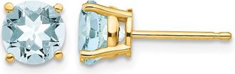 Diamond2Deal 14k Yellow Gold Aquamarine Earrings