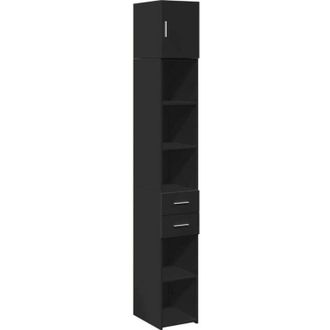 vidaXL Mobile Sottile Nero 30x42,5x225 cm in Truciolato - Vidaxl