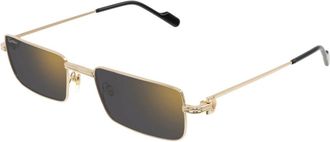 Cartier Ct 0501S 005 Zonnebrillen - unisex - Zonnebrillen - Geel - 54 MM - Accessoires