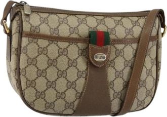 Gucci Pre-owned Vintage Cross Body Tas - Dames - Vintage Schoudertas - Beige - ONE Size - Leer - Vintage