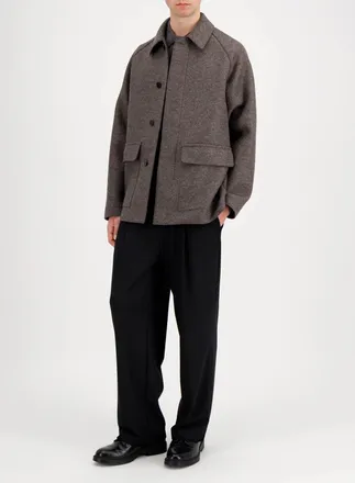 Harris Wharf London Mens Veste Country Harris Wharf London En Laine Press&eacute;e Anthracite Gray Jacket