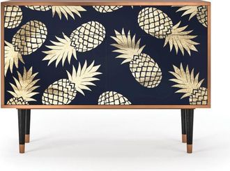 StoryZ Aparador azul y amarillo 2 cajones y 2 puertas L 115 cm