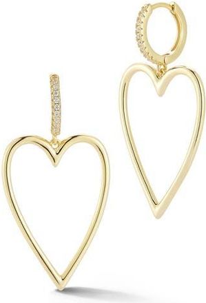 Glaze Jewelry Heart Drop Huggie Hoop Earrings in Gold at Nordstrom Rack