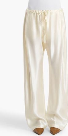 Khaite Rohen Satin Barrel Leg Drawstring Pants in Cream at Nordstrom, Size Medium