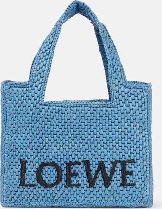 Loewe Paulas Ibiza - Shopper Mini in rafia con logo