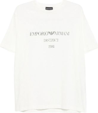 Emporio Armani White Logo Crew Neck T-Shirt