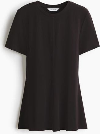 H&M Interlock Peplum Top in Black at Nordstrom, Size X-Small