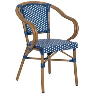 Wanderlust Deco Silla de rat&aacute;n sint&eacute;tico azul 57x57x84cm