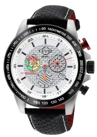 Gevril Group GV2 9920 Mens Scuderia Swiss Quartz Multifunction Chrono Leather Watch - Black - One Size
