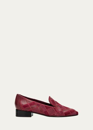 Alexandre Birman Annelise Patchwork Leather Loafers
