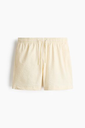H&M Badeshorts aus Seersucker - Cremefarben