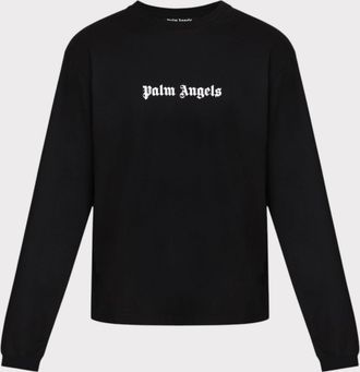 Palm Angels Mens Classic Logo Slim Tee Long Sleeve Black - Size X-Small