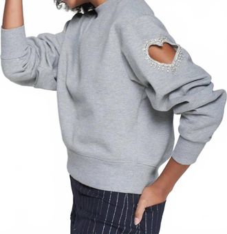 Vilagallo Cut Out Heart Sweater In Grey