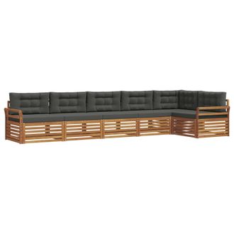 vidaXL Conjunto De Sof&aacute;s De Exterior 6 Pcs Natural Y Antracita Vidaxl