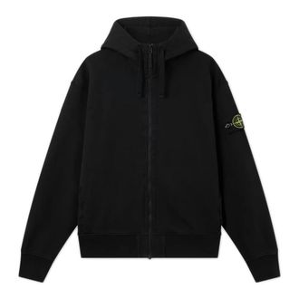 Stone Island Katoenen Hoodie met Rits - Heren - Vesten met rits - Zwart - S - Katoen - Hoodies & sweatvesten