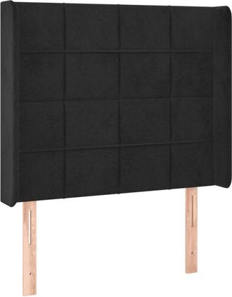 vidaXL Cabecero Con Led De Terciopelo Negro 83x16x118/128 Cm Vidaxl