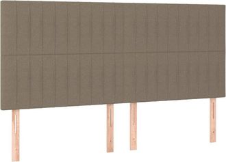 vidaXL Cabeceros 4 Unidades De Tela Gris Taupe 100x5x78/88 Cm Vidaxl