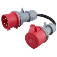 OEM Adaptador Rojo Cee De 5 Pines, Macho De 32 A A Hembra De 16 A, Cargador Gen Ev, Cable De Extensi&oacute;n, Toma De Corriente De 400 V - Crezuo