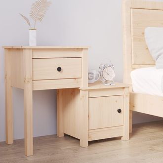 vidaXL Mesita De Noche Madera Maciza De Pino 79,5x38x65,5 Cm Vidaxl