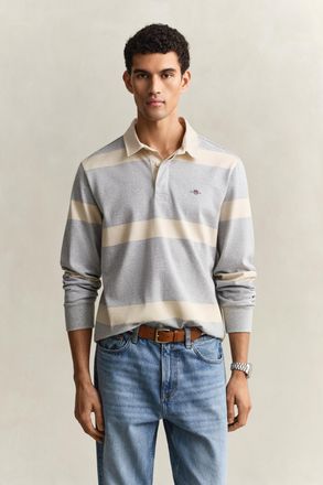 GANT Men Striped Rugger (XXXL) GREY MELANGE