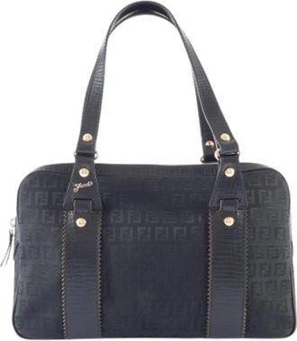 Fendi Pre-owned Canvas fendi-bags - Dames - Vintage Schoudertas - Zwart - ONE Size - Leer - Vintage
