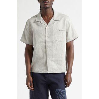 J.W.Anderson x Guinness Jacquard Linen & Cotton Camp Shirt in Clay at Nordstrom, Size 38 Us