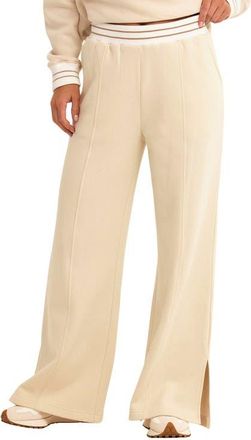 Threads 4 Thought Bellona Triblend Fleece Wide Leg Pants in Tapioca /Balsa at Nordstrom, Size X-Small