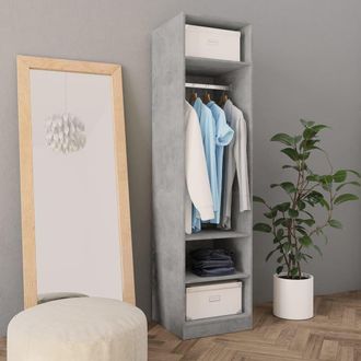 Berkfield Home Wardrobe Concrete Grey 50x50x200 cm Engineered Wood | Size: 50 x 50 x 200 cm