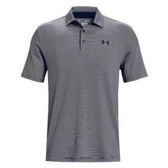 Under Armour Mens Playoff Stripe Polo Shirt In Navy