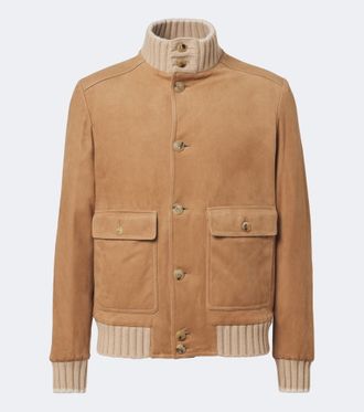 Fedeli Cashmere-trimmed suede jacket