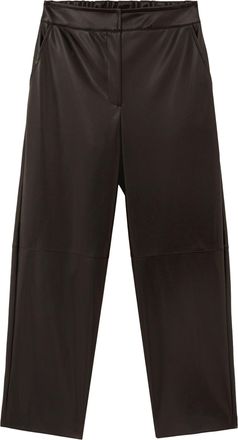 Alpha Studio Straight-Leg Faux Leather Trousers with High Waist