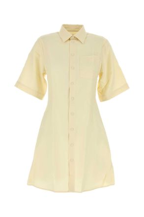 Ami Ami Pastel Yellow Wool Shirt Dress