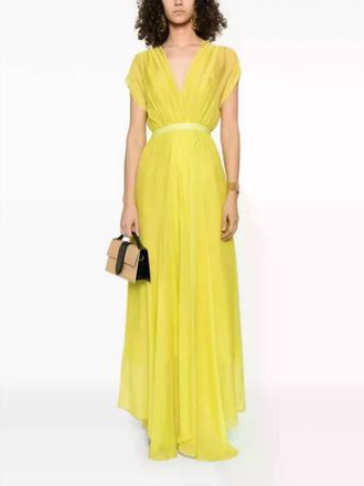 Forte_Forte Chiffon Silk Maxi Dress In Yellow