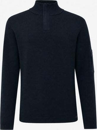 Genti Turtle Zip Longsleeve | Donkerblauw